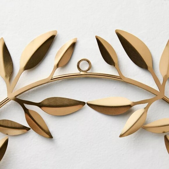 Hearth & Hand with Magnolia 18" Decorative Brass Leaf Bow Wreath Christmas NWT - Picture 3 of 5